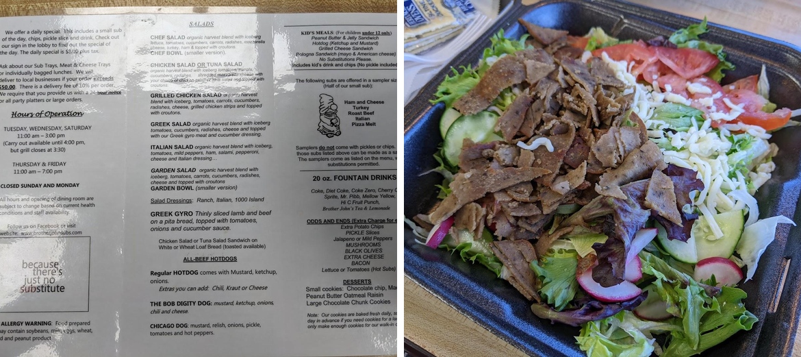 Brother John's Sub & Sandwich Menu